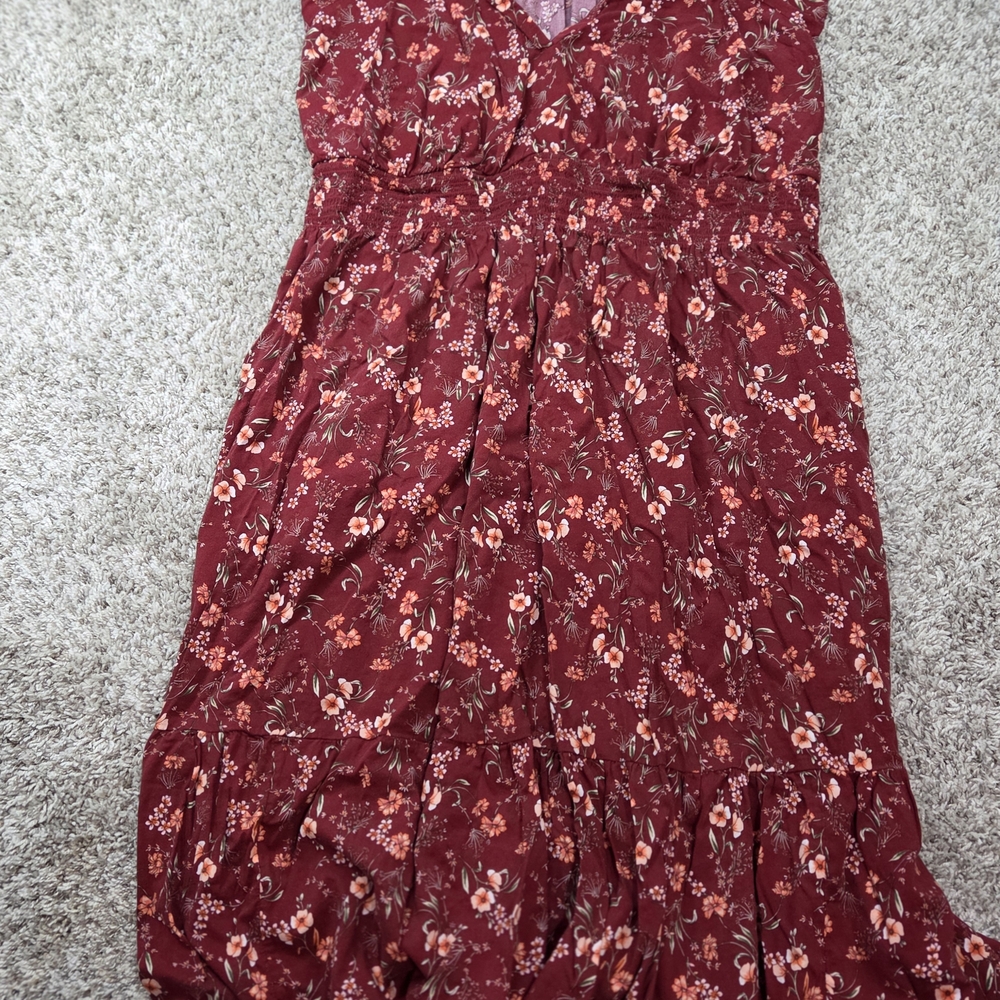 Old Navy 2X Floral Smocked Tiered Boho Dress